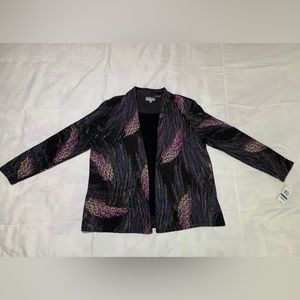 Peacock inspired shirt cardigan in one. JM Collection by Macy’s.